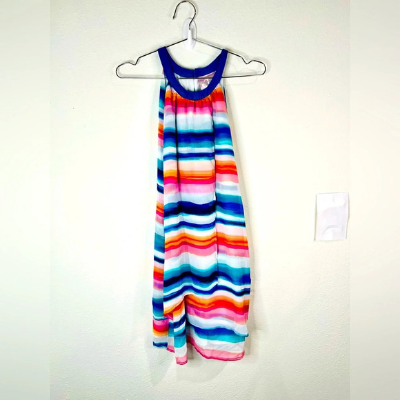 Romeo & Juliet Couture Multi Colored Strip Sleeveless Dress Mini Size Small - Picture 1 of 9